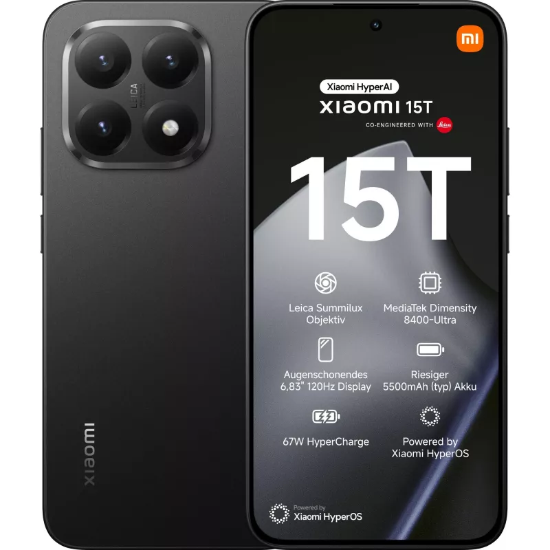Smartfon Xiaomi 15T 6,83 cala 12 GB 512 GB Czarny