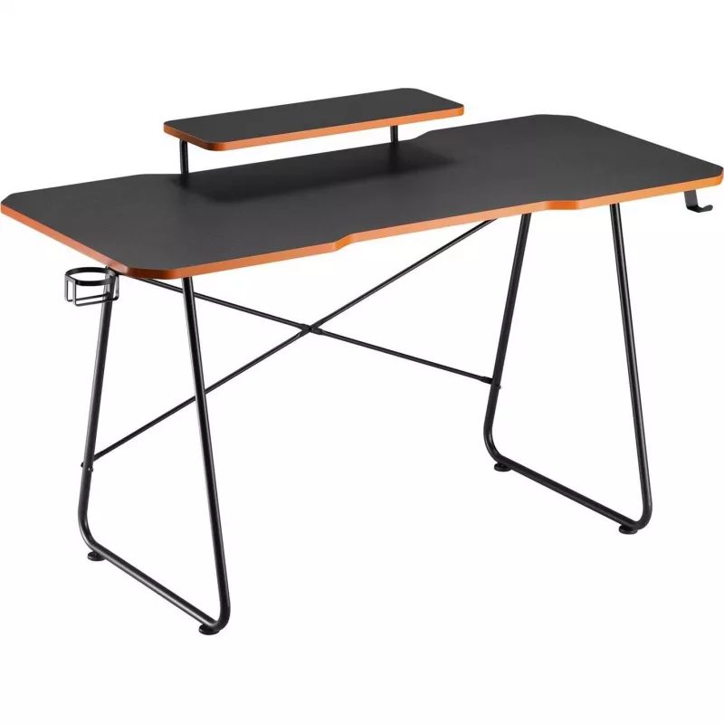 Maclean Scrivania Da Gioco NanoRS Con Ripiano per Monitor Max. 50 Kg Altezza 850 Mm Nero RS170, Tavolo Gaming, Nero
