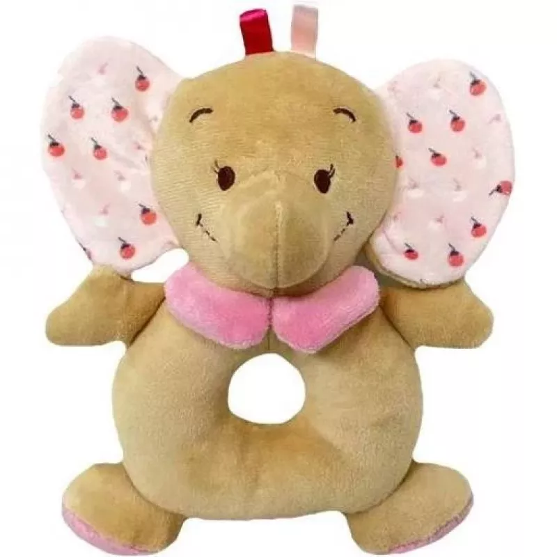 Grzechotka TULILO 9362 różowy słoń 18 cm zabawka dla niemowląt