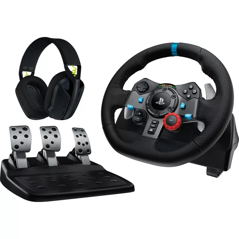 LOGITECH G29 EU + G435 Black Gaming Controller Aluminium Black USB Kierownica + pedały + zestaw słuchawkowy PC