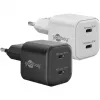 USB-C Nano, dwie szybkie ładowarki, PD, GaN, 35 W (Biały, 2x USB-C, Power Delivery 3.0)