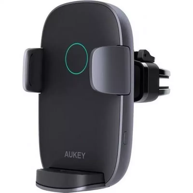 Uchwyt samochodowy do telefonu z ładowaniem bezprzewodowym Aukey HD-C52 — regulowany kąt nachylenia, kompatybilny z Qi