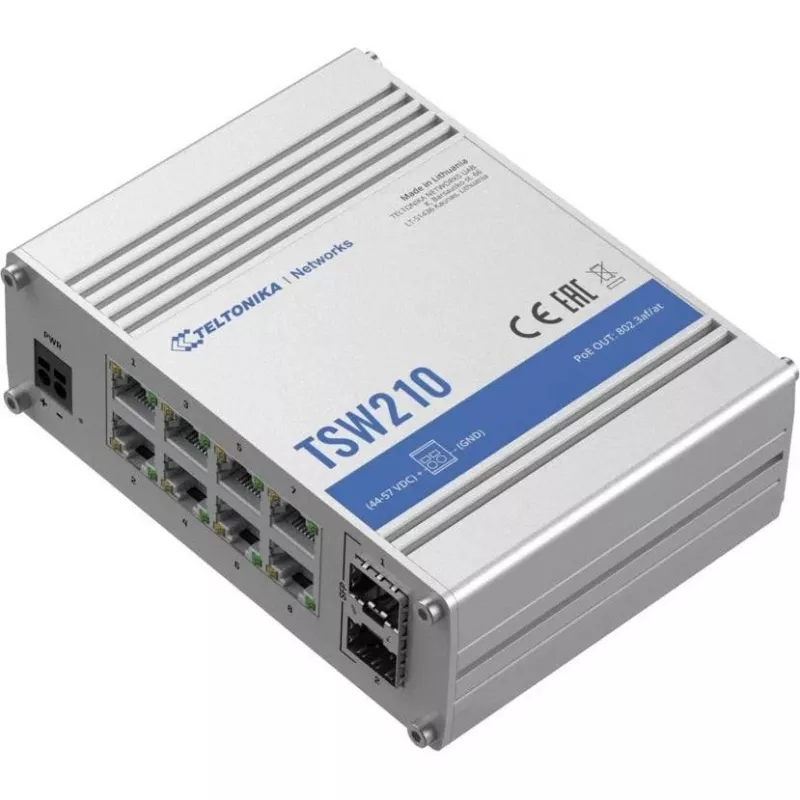 Przełącznik Teltonika TSW210, 8x RJ45, 2x SFP