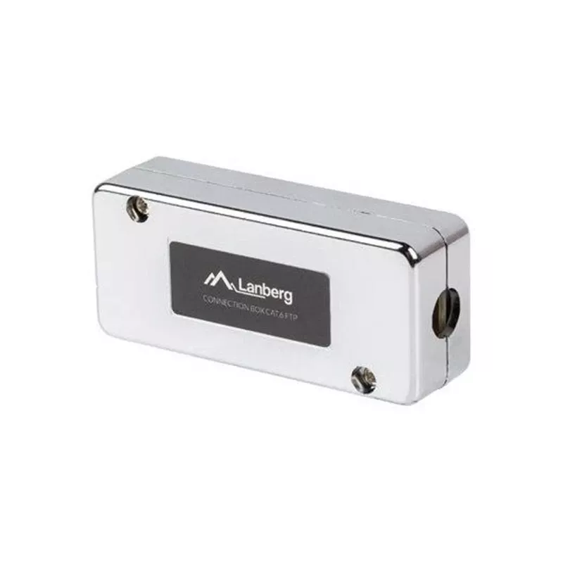 LANBERG puszka przyłączeniowa sieciowa PLC-6SL1-S, Cat6 S/FTP (S-STP), srebrna, 82×35×23 mm