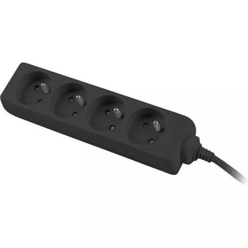 Listwa zasilająca Lanberg PS0-04E-0150-BK 4 gniazda AC, czarna (4x CEE 7/5, 1,50 m)