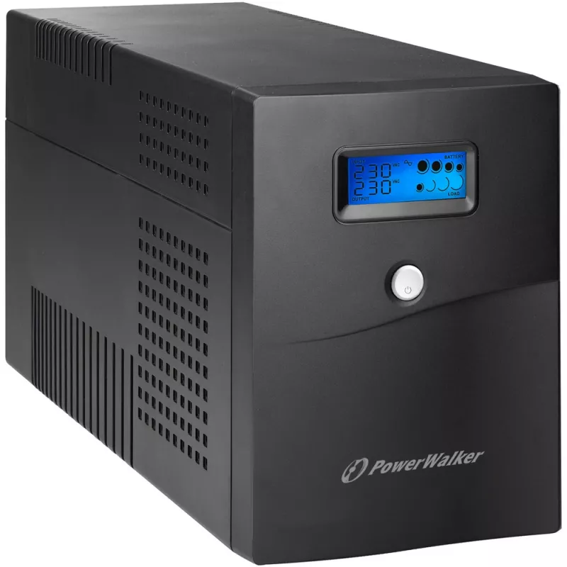Zasilacz awaryjny PowerWalker VI 3000 SCL — UPS Line-Interactive 3 kVA / 1800 W, 230 V, bateria 9 Ah, LCD, Tower, Czarny
