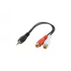 Kabel Audio Jack (3,5 mm) na 2 RCA GEMBIRD CCA-406 20 cm Czarny