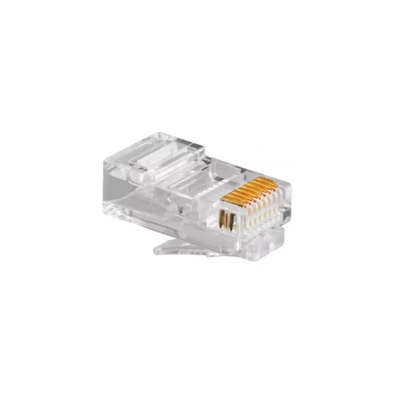 Wtyk RJ45 GEMBIRD PLUG3UP6/100, Cat5, prosty męski, przezroczysty, złote styki, opakowanie 100 szt.
