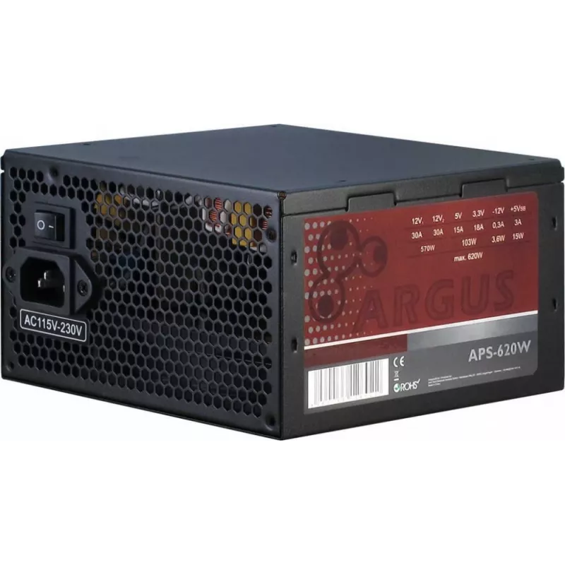 Zasilacz Inter-Tech Argus APS 620 W 20+4 Pin ATX ATX Czarny