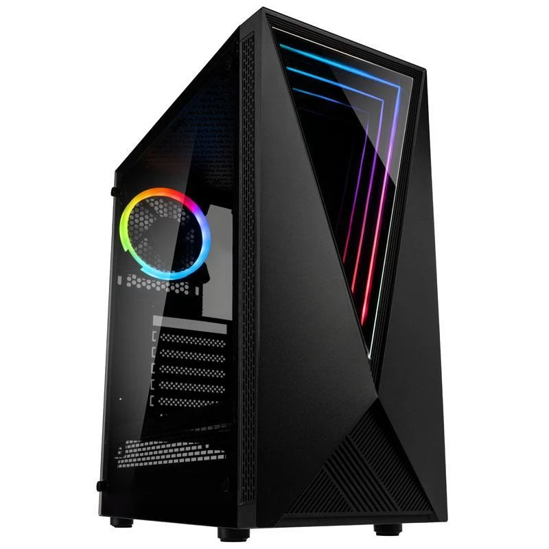 Kolink VOID RGB Obudowa wieżowa RGB Czarna Wentylator LED Okno Filtr przeciwkurzowy PC E