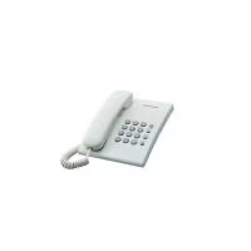 Telefon analogowy Panasonic KX-TS500PDW — 16 przycisków, biały, montaż na biurku/ścianie, książka telefoniczna na 100 wpisów