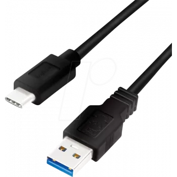 Logilink - Kabel USB - USB Typ A (W) do USB-C (M) - USB 3.2 Gen 1 - 3 A - 1 m - Czarny (CU0168)