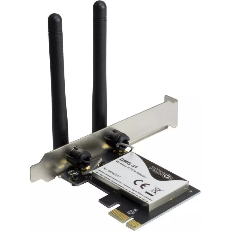 Inter-Tech DMG-31 - wbudowana - bezprzewodowa - PCI Express - Wi-Fi - Wi-Fi 4 (802.11n) - 300 Mbit/s (88888147)