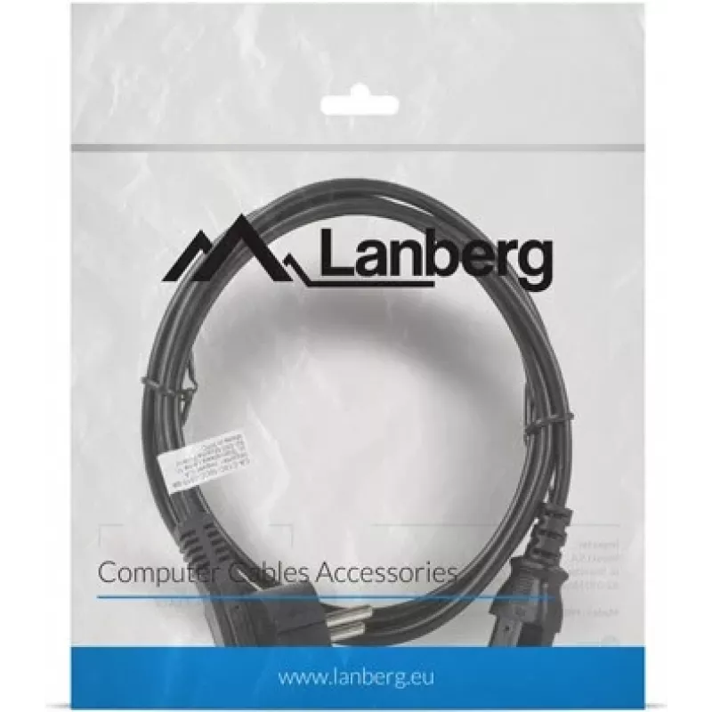 Lanberg CA-C13C-10CC-0018-BK Przewód zasilający czarny 1,8 m złączka C13 CEE7/7 (CA-C13C-10CC-0018-BK)
