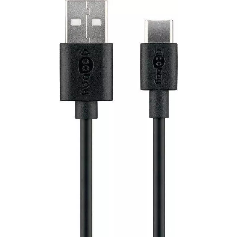 Goobay | Kabel do ładowania i synchronizacji USB-C (USB-A > USB-C) | 59124 | USB-C męski | USB 2.0 męski (typ A)