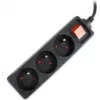 Gembird EG-PSU3F-01 listwa przeciwprzepięciowa Czarny 3 gniazda AC 230 V 0.6 m