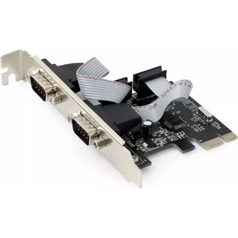 Wewnętrzny adapter szeregowy GEMBIRD SPC-22 PCIe RS-232 Low-profile, WCH382, 16000 Kbit/s, 67×120×20 mm, czarny