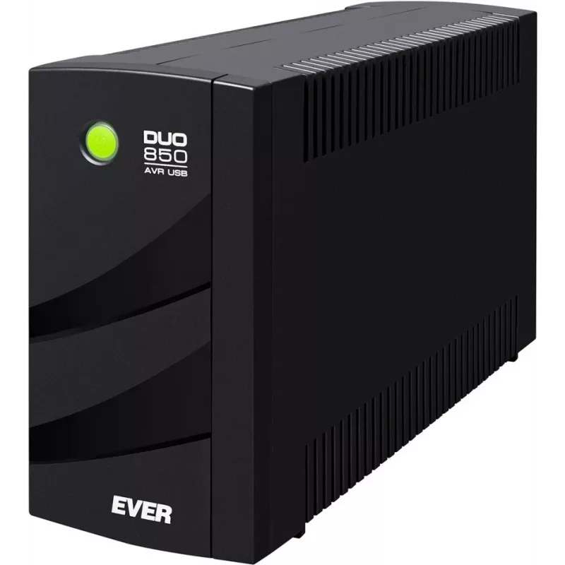 EVER DUO 850 AVR USB - UPS - AC 230 V - 550 W - 850 VA - jednofazowy - 2 x Bleisure 5 Ah - USB - Gniazda wyjściowe: 6