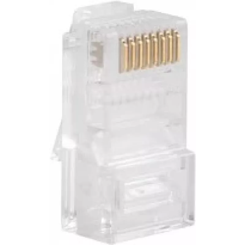 Łącznik kablowy LANBERG RJ-45 PLU-5000, ekranowanie U/UTP (UTP), półprzezroczysty biały, opakowanie 100 szt.