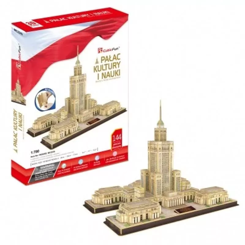 PUZZLE 3D Pałac Kultury i Nauki, 144 ELEMENTY