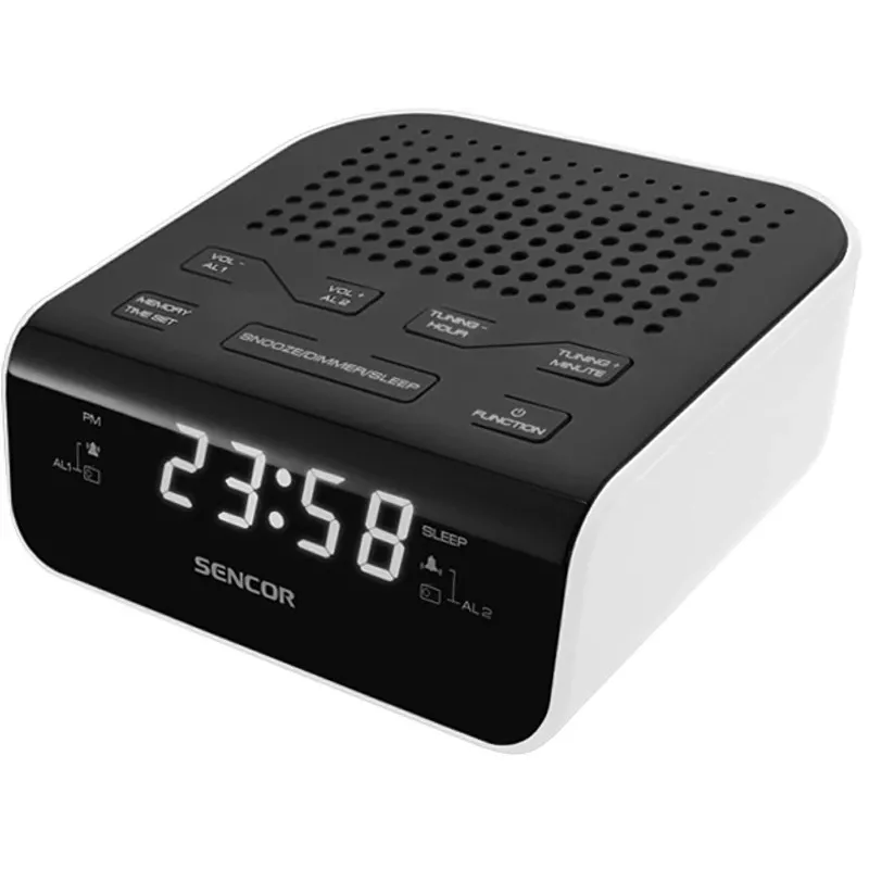 Zegar radiowy SENCOR SRC 136, biało-czarny