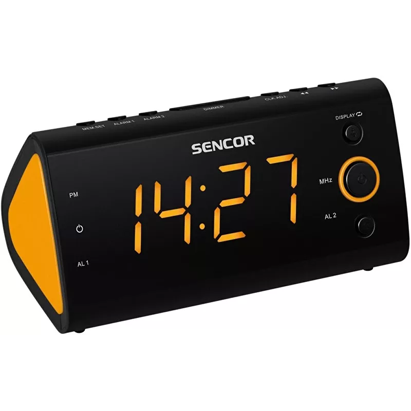 Zegar radiowy SENCOR SRC 170 — radiowy zegar PLL FM, 1,2-calowy LED, podwójny alarm, temperatura wewnętrzna, bateria podtrzymująca