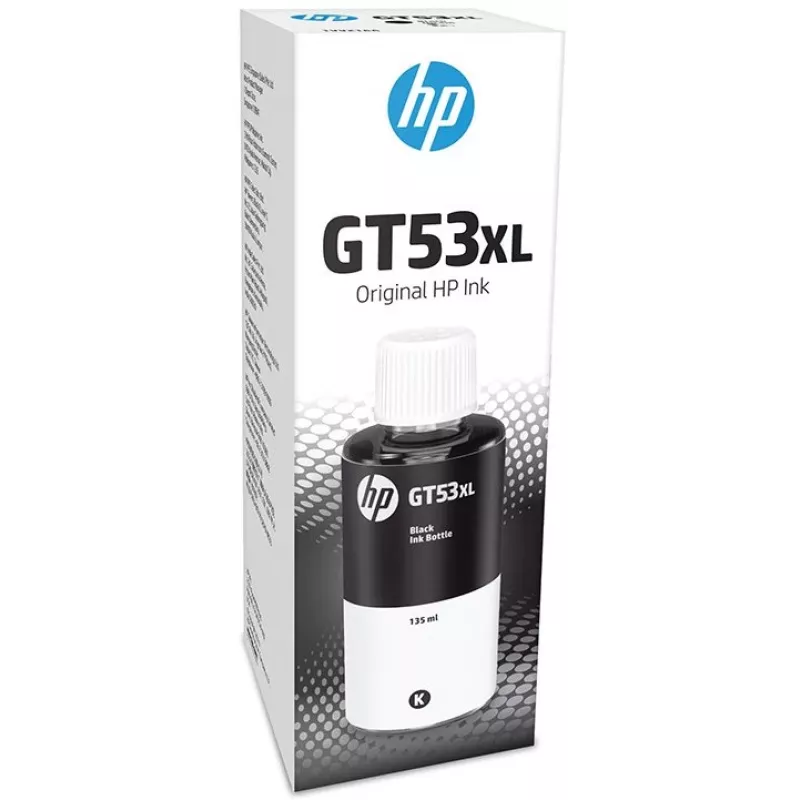 HP GT53XL 135-ml Czarny Oryginalny Ink Bottle, Czarny, Malaysia, 15 - 35 °C, 15 - 35 °C, 20 - 80%, 1 szt.
