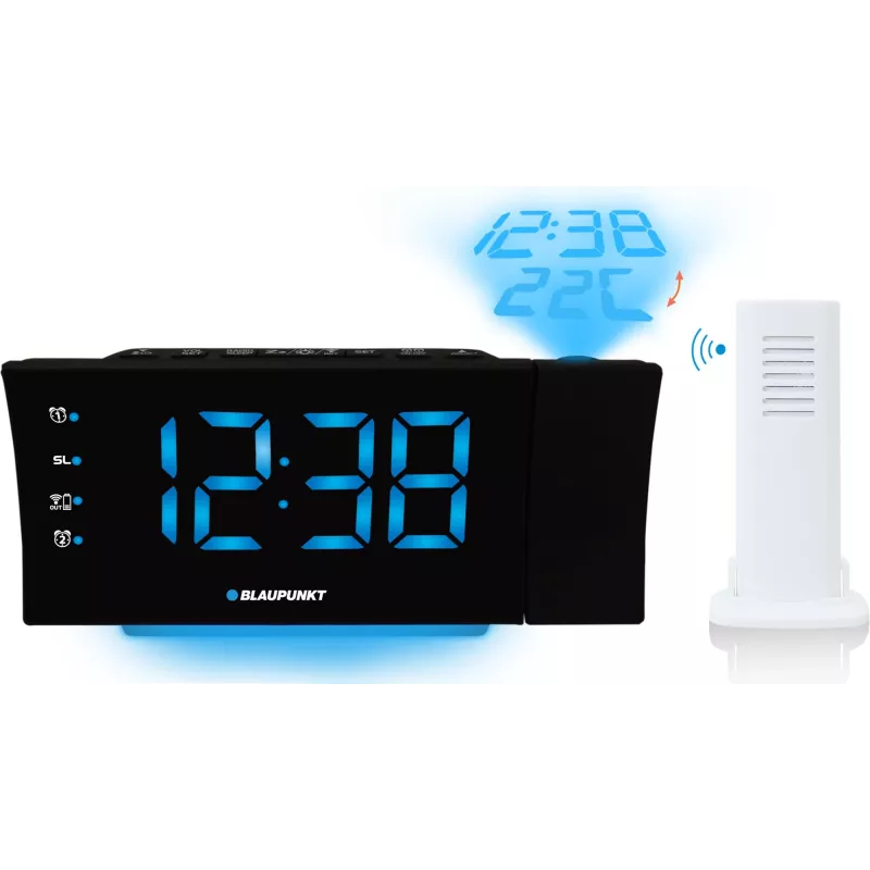 Blaupunkt CRP81USB radiobudzik z projektorem i ładowaniem USB, czarny