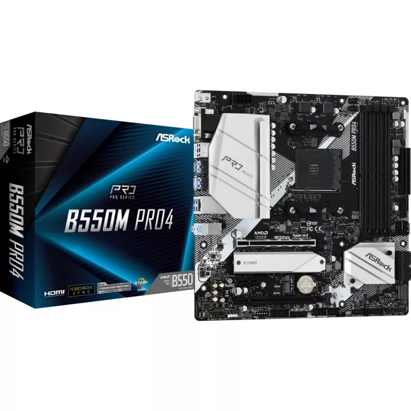 ASRock B550M Pro4 AM4 Micro-ATX Motherboard