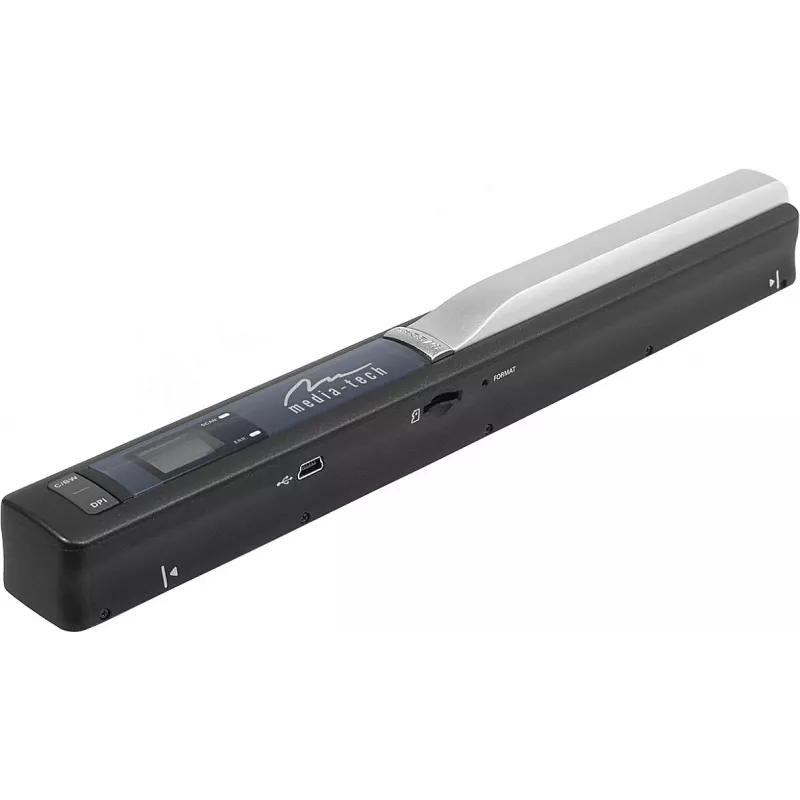 Skaner piórkowy MEDIA-TECH MT4090, czarny, Wyświetlacz LED, USB 2.0, MicroSD, Bateria AAA
