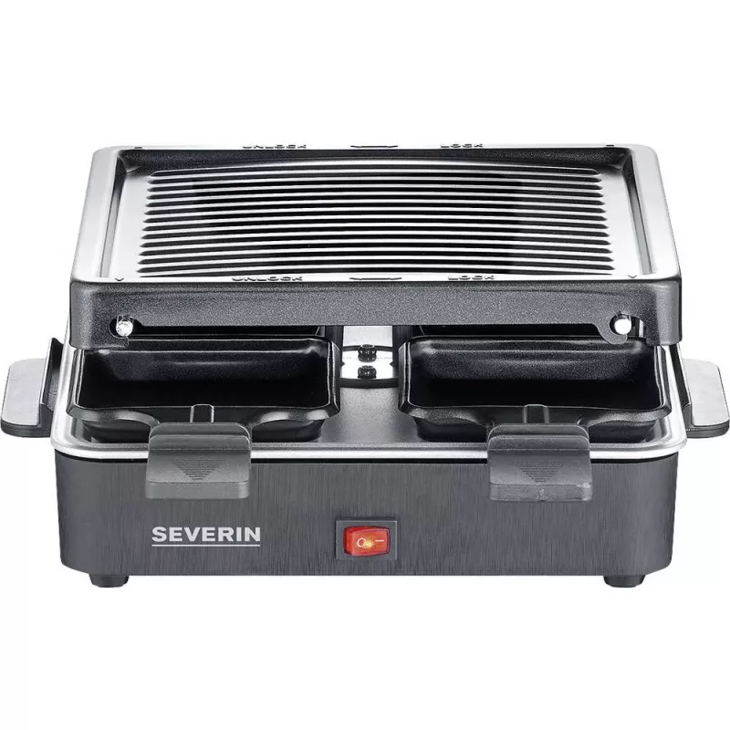 Grill Raclette Mini Severin z 4 małymi nieprzywierającymi patelenkami, 600 W