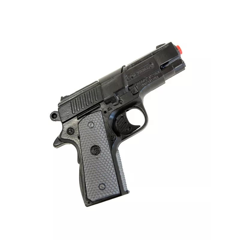 Zabawkowy metalowy pistolet policyjny Pulio model 15546/6 — realistyczny design, wytrzymała konstrukcja
