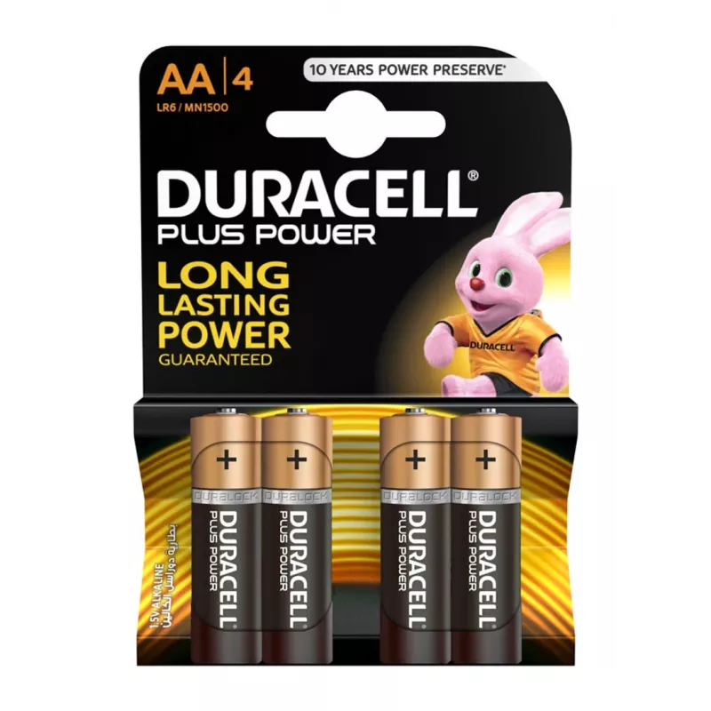 Duracell Plus AA/LR6 baterie alkaliczne, 4 szt.