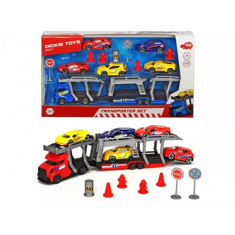 Mechaniczny zestaw zabawkowy Dickie City Set 203745012 z pojazdami i akcesoriami