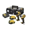 Zestaw narzędzi akumulatorowych DeWalt DCK2062M2T — wiertarko-wkrętarka DCD709 + zakrętarka udarowa DCF809 1/4 cala 18V, 2×akumulatory 4,0 Ah, walizka TSTAK II