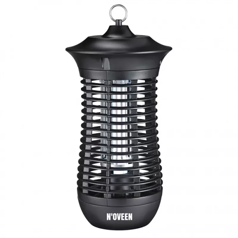 Lampa owadobójcza elektryczna NOVEEN IKN18 IPX4 — 18 W świetlówka UVA, zasięg 100 m², 1700–1800 V, wewnątrz/na zewnątrz, do zawieszania, metalowa, czarna