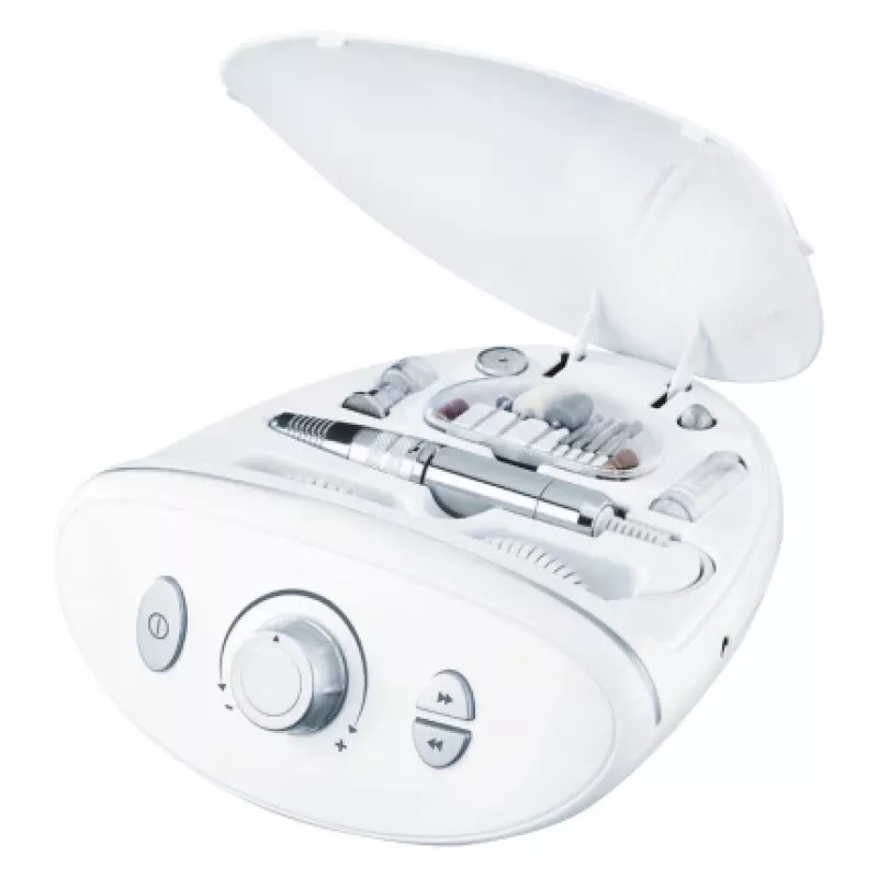 Zestaw do manicure i pedicure Beurer MP 100 do pielęgnacji paznokci — elektryczne urządzenie do manicure/pedicure, białe