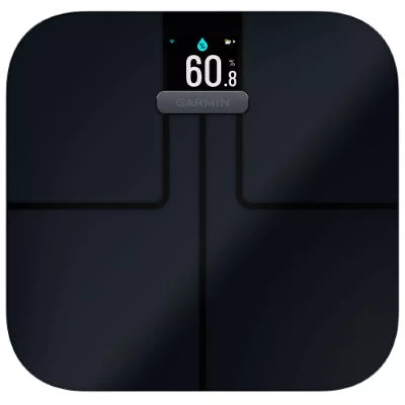 Elektroniczna waga osobista GARMIN Index S2 — czarna, maks. 181,4 kg, Wi‑Fi/Bluetooth, skład ciała