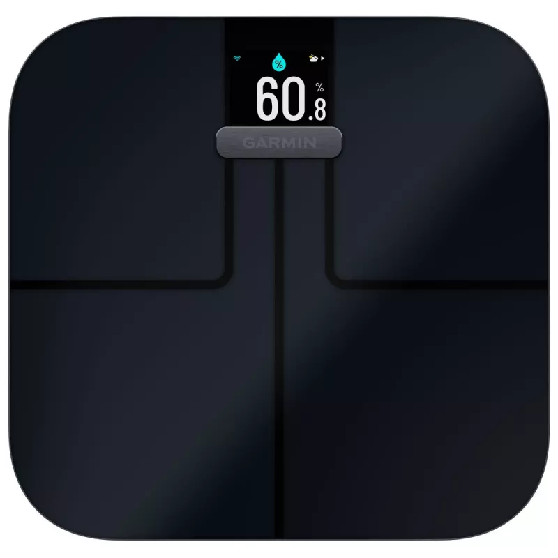 Elektroniczna waga osobista GARMIN Index S2 — czarna, maks. 181,4 kg, Wi‑Fi/Bluetooth, skład ciała