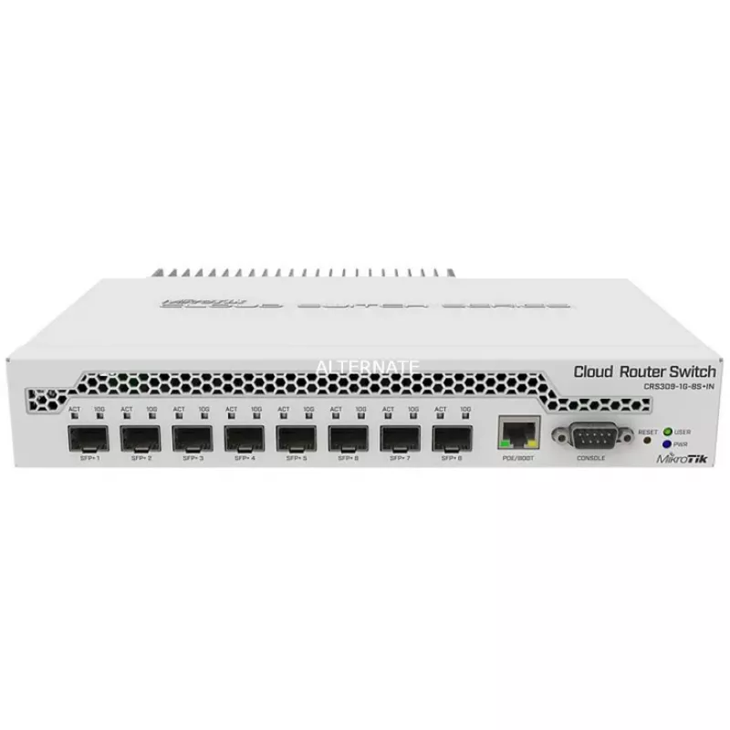 Mikrotik CRS309-1G-8S+ Zarządzany Gigabit Ethernet (10/100/1000) Power over Ethernet (PoE) Biały
