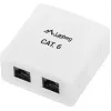 LANBERG Puszka natynkowa RJ-45 Cat6 OU6-0002-W biała, 2 gniazda, 30×54×57 mm