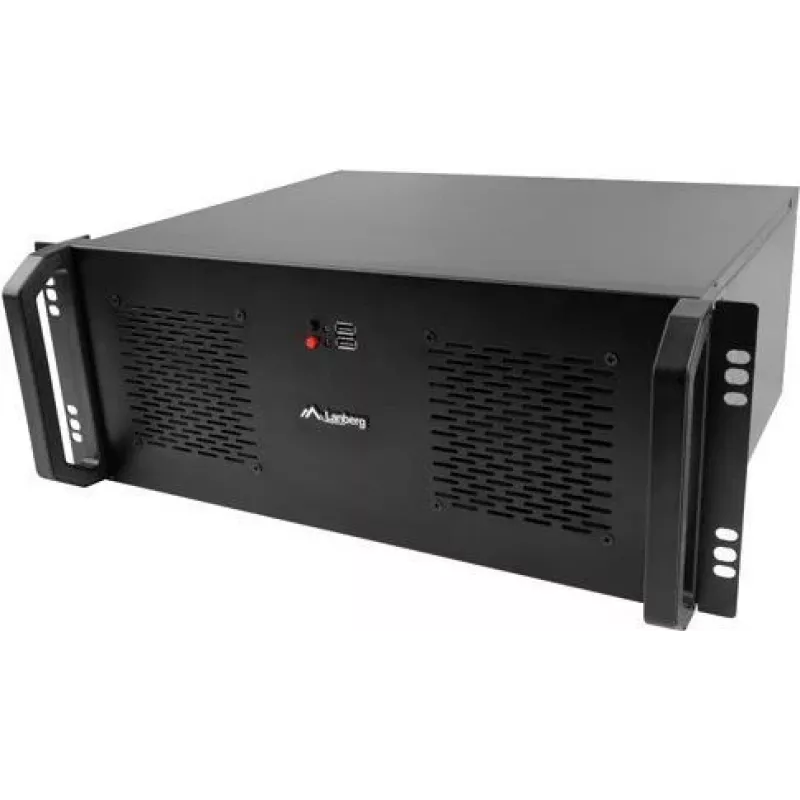 Obudowa rack LANBERG SC01-3504-10B, 1x 3,5 cala + 1x 2,5 cala zatoki, 7 slotów rozszerzeń, 2x 120 mm przednie wentylatory, USB2.0
