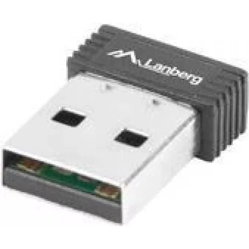 Bezprzewodowa karta sieciowa USB LANBERG NC-0150-WI — 150 Mbit/s, zewnętrzna antena 2 dBi, czarna