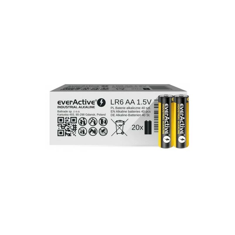 Bateria alkaliczna jednorazowego użytku everActive EVLR6S2IK AA 1,5 V — opakowanie 40 sztuk