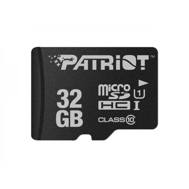 Karta pamięci microSDHC PATRIOT PSF32GMDC10 — 32 GB, UHS‑I, Class 10 (U1), V10, 80 MB/s, czarna