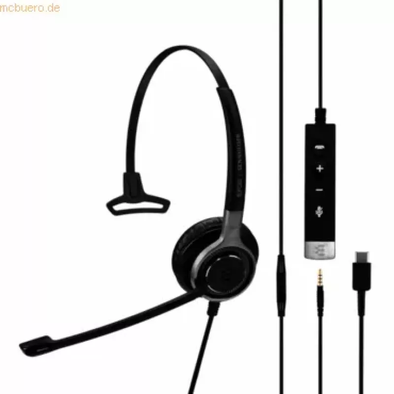 EPOS Sennheiser Headset Impact SC 635 USB-C 3,5mm USBC 3,5mm mono czarny srebrny (1000669)