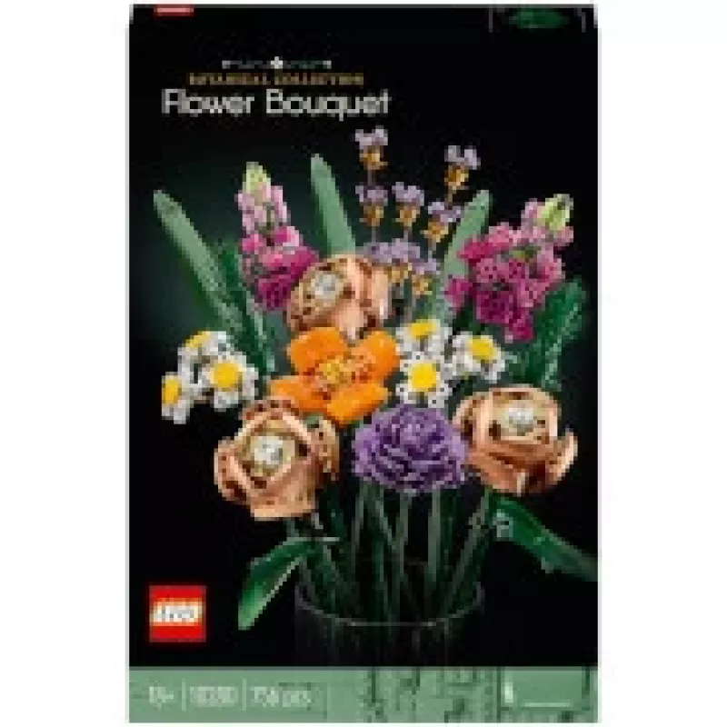 LEGO 10280 Icons Bukiet Kwiatów Sztuczne Kwiaty Zestaw dla Dorosłych Dekoracyjne Akcesoria Domowe Pomysł na Prezent dla Kobiet Mężczyzn Dla Niej i Dla Niego Żony lub Męża