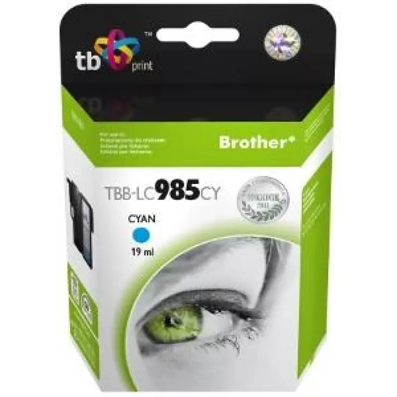Nabój atramentowy TB Kompat. S Brother LC 985 CY 100% N