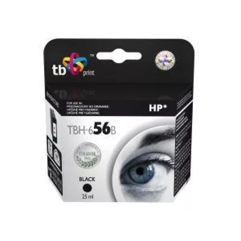 Tusz TBH-656B (HP nr 56 - C6656A) czarny regenerowany