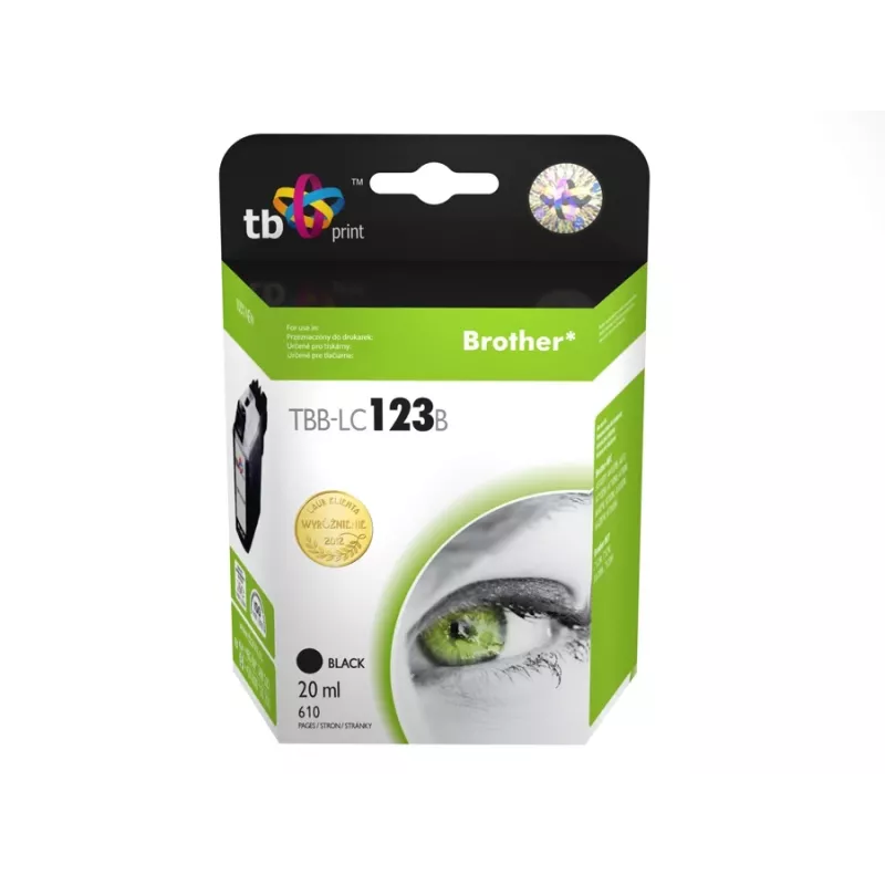 Kartridż z atramentem kompatybilny z Brother LC123BK 100% Nowy